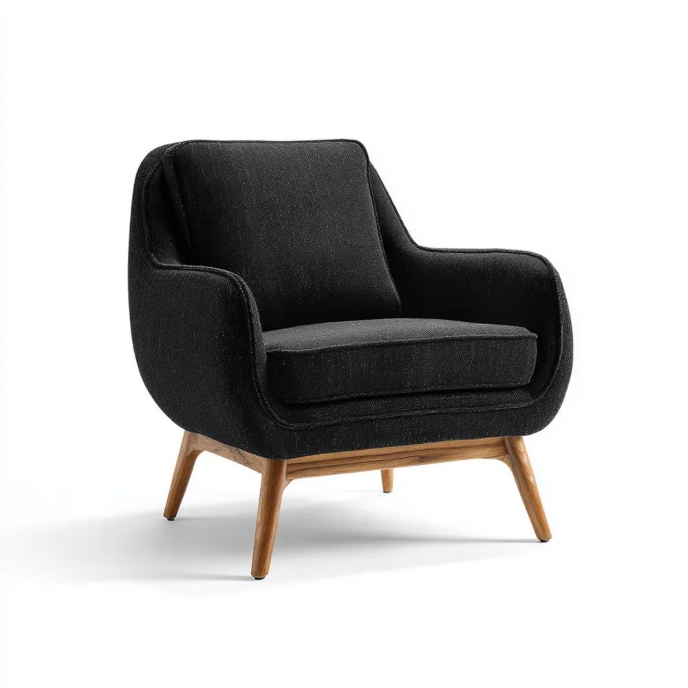 Fauteuil moderne en tissu 80x75x85 cm – Noir – Design scandinave-Decoelivo