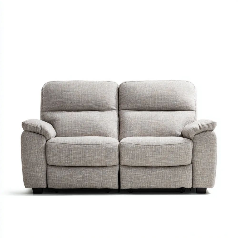 Canapé 2 places 150x90x85 cm en Tissu Moelleux - Gris Clair - Design Contemporain-Aestelora