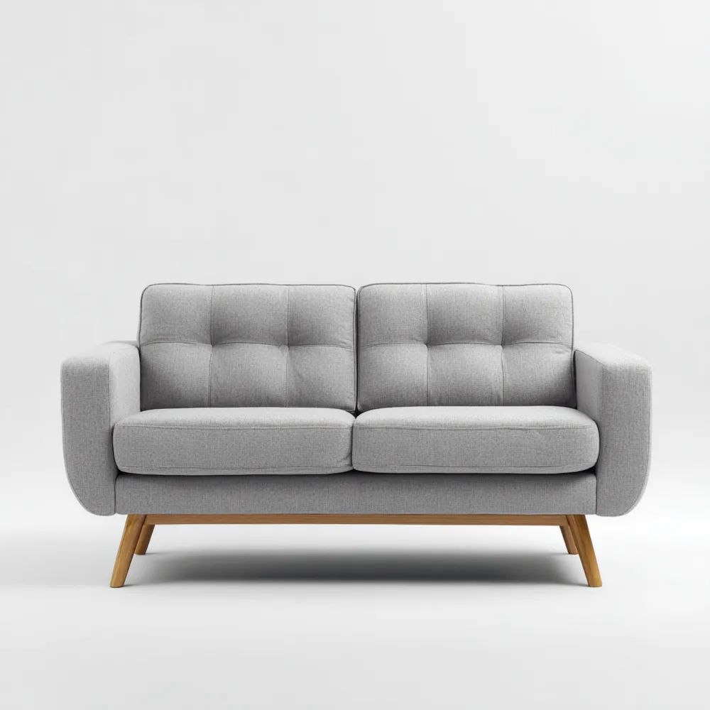 Canapé deux places 150x85x90 cm - Tissu - Gris Clair-Aestelora