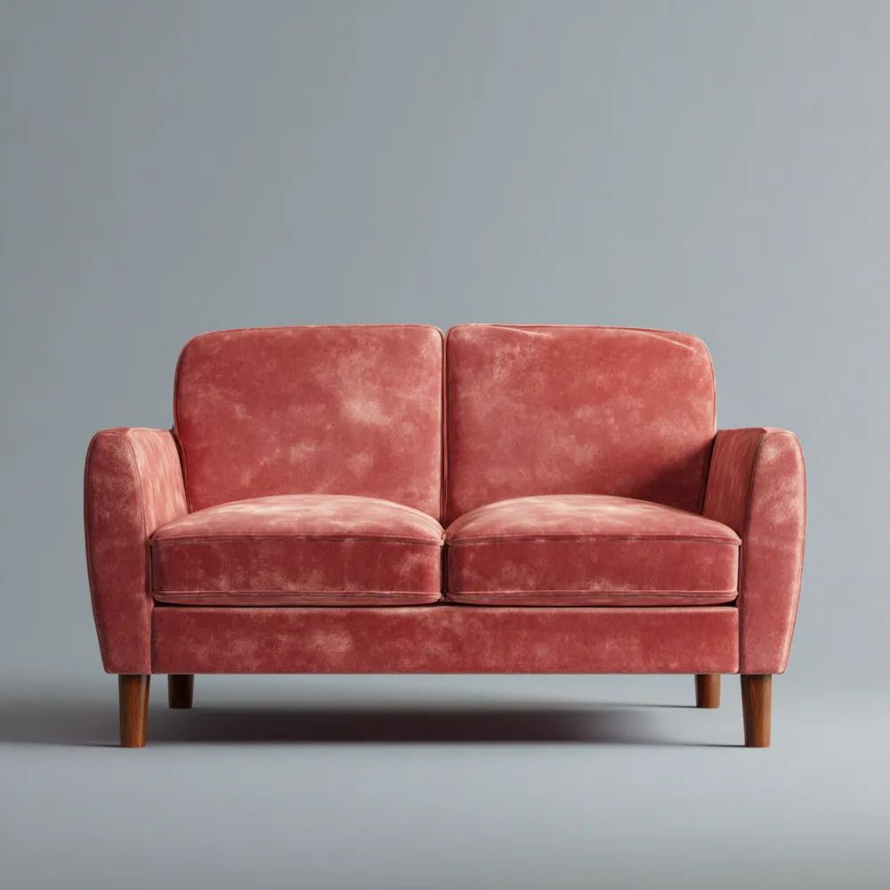 Canapé deux places Velours 140x85x80 cm – Rouge – Design Contemporain-Aestelora