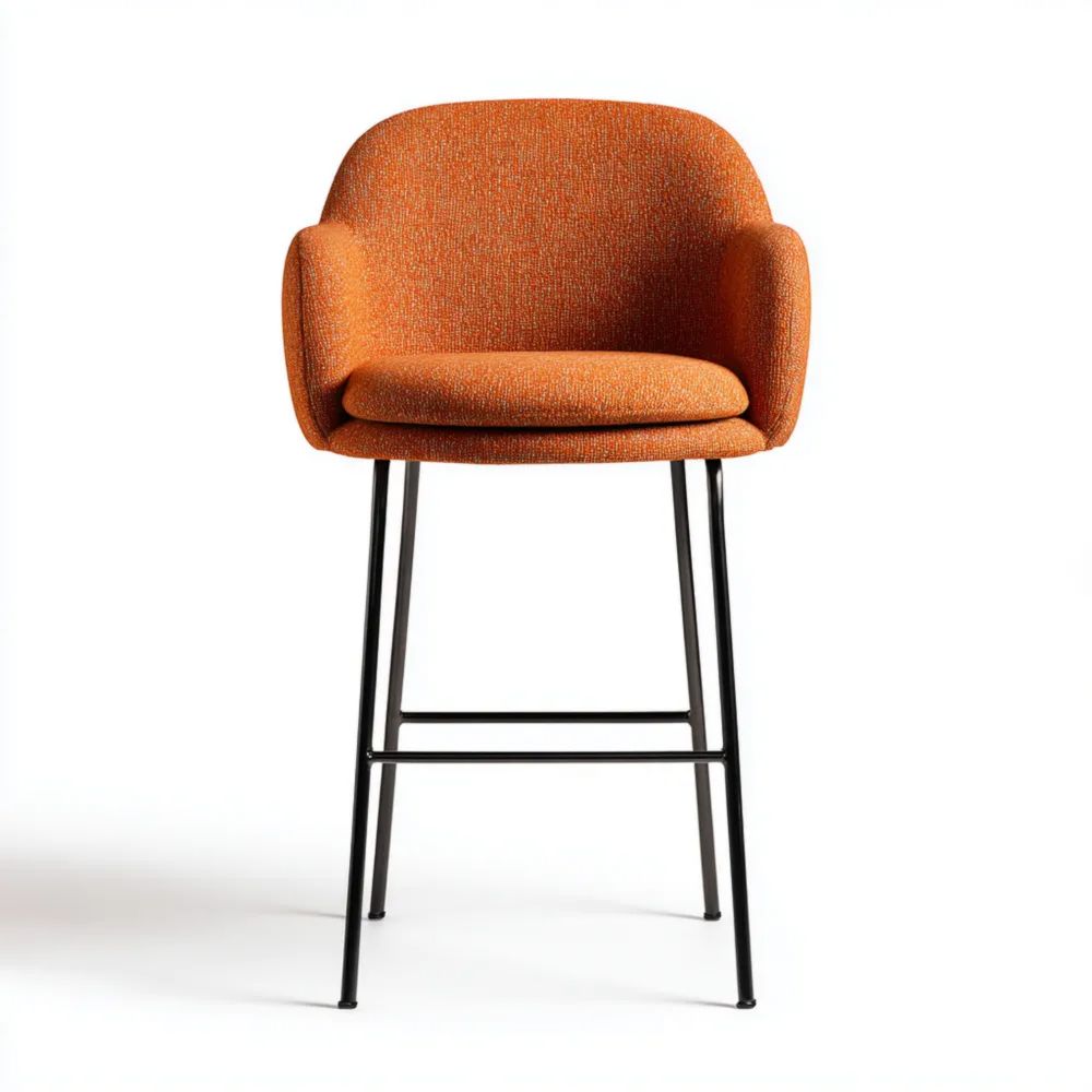 Tabouret de bar en tissu 105x45x45 cm - Orange - Design contemporain-Aestelora