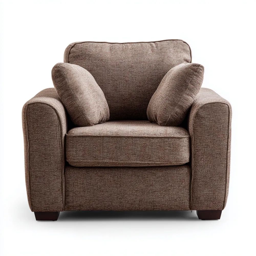 Fauteuil en tissu 85x90x95 cm - Marron - Design contemporain-Aestelora