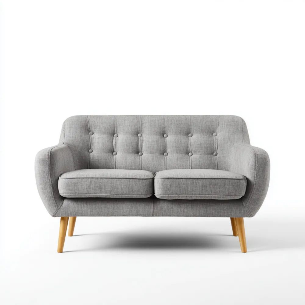 Canapé 2 places Tissu Gris 150x85x80 cm – Design Contemporain-Aestelora