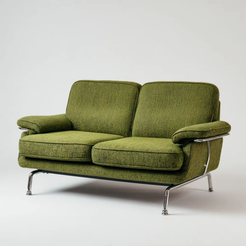 Canapé deux places 140x90x85 cm en Tissu Vert – Design Moderne-Aestelora