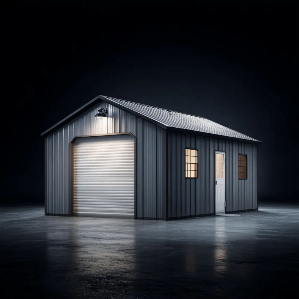 Abri de rangement métallique 5x3x2,5 m - Gris - Isolation incluse-Aestelora