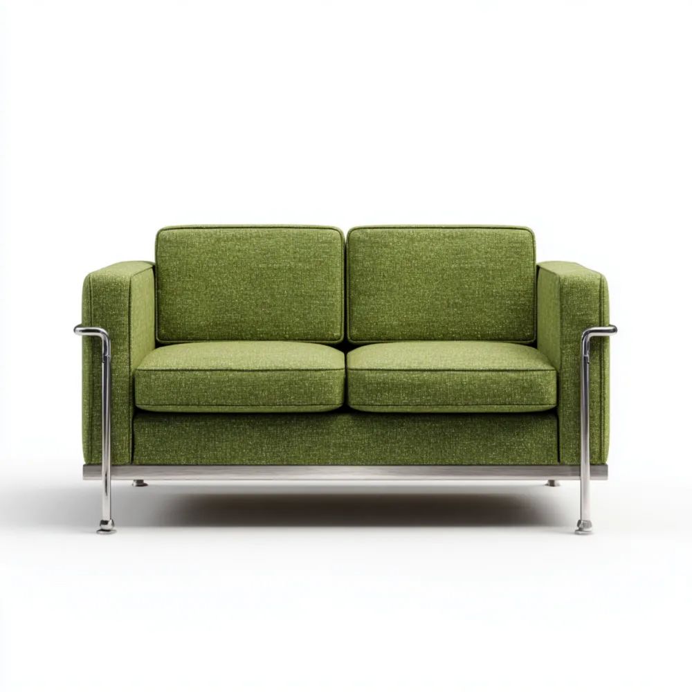 Canapé deux places 150x85x75 cm Tissu Vert – Design Moderne-Aestelora