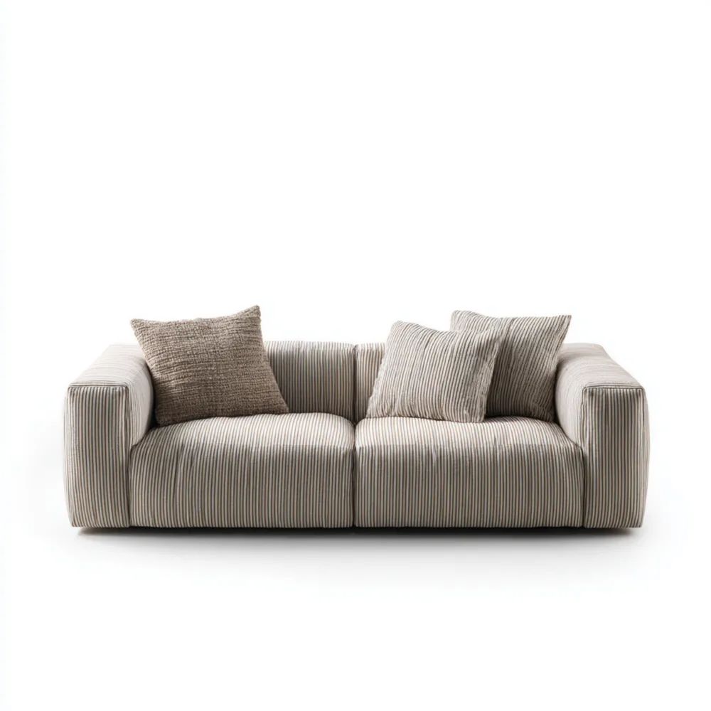 Canapé deux places Tissu côtelé 180x90x70 cm - Beige - Design contemporain-Aestelora