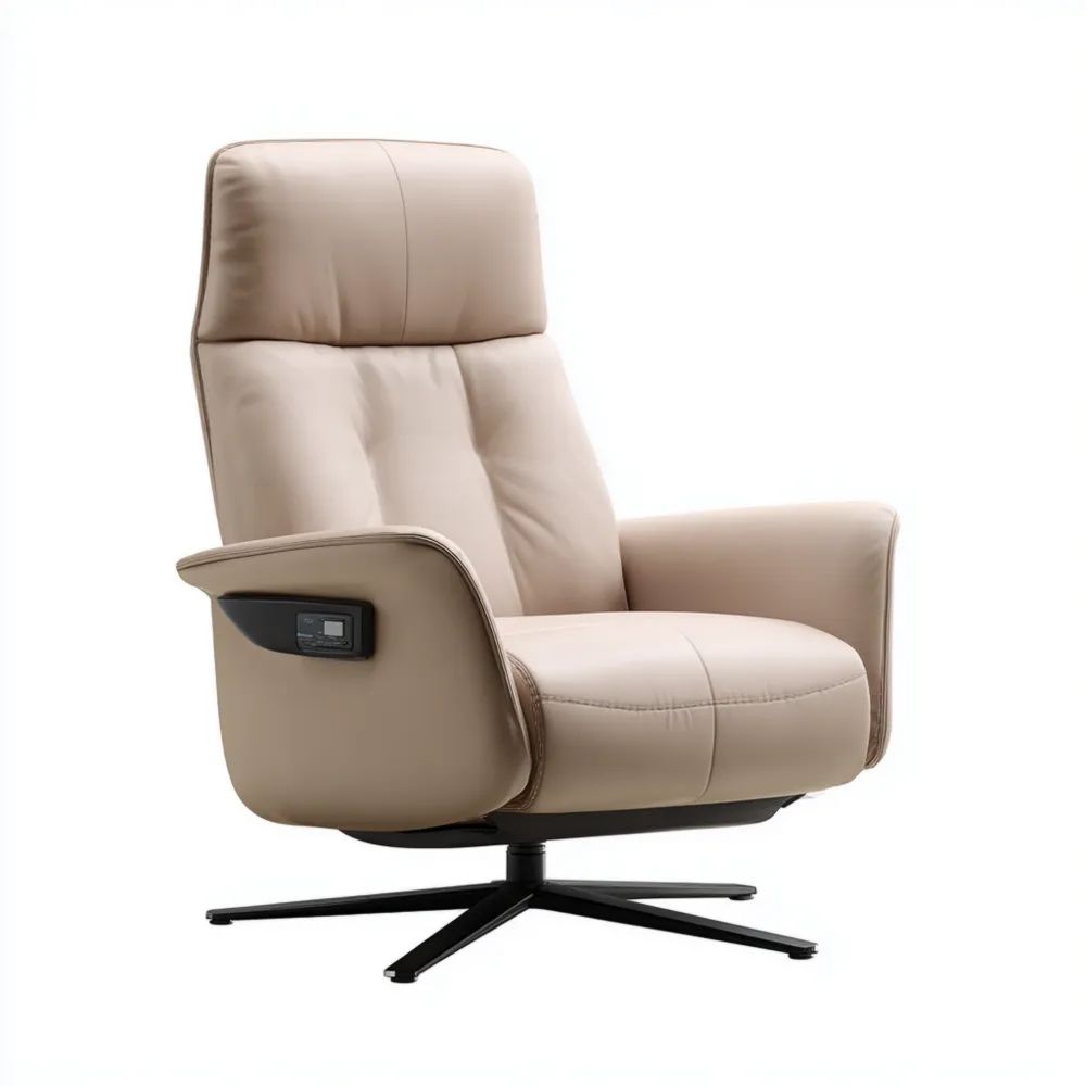 Fauteuil inclinable cuir Beige 80x85x105 cm - Design moderne-Aestelora