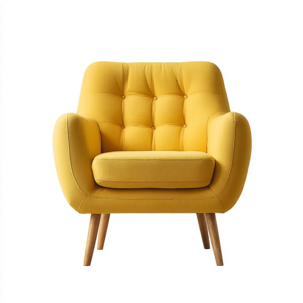 Fauteuil Moderne en Tissu 75x85x85 cm - Jaune-Aestelora