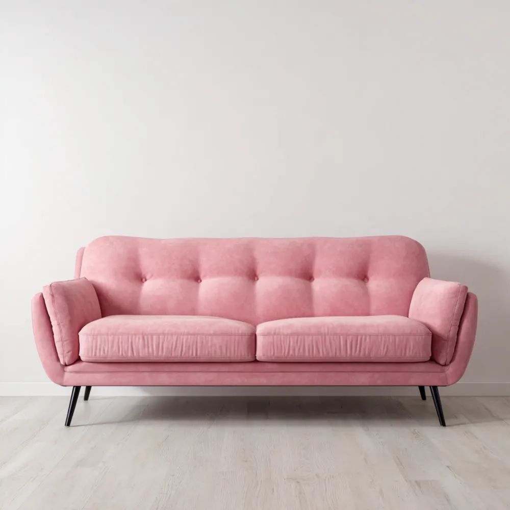 Canapé deux places Velours Rose 140x85x75 cm - Design Contemporain-Aestelora