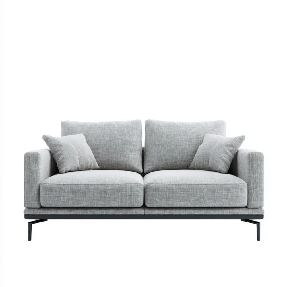 Canapé deux places Tissu 160x90x85 cm – Gris Clair – Design Moderne-Formelano