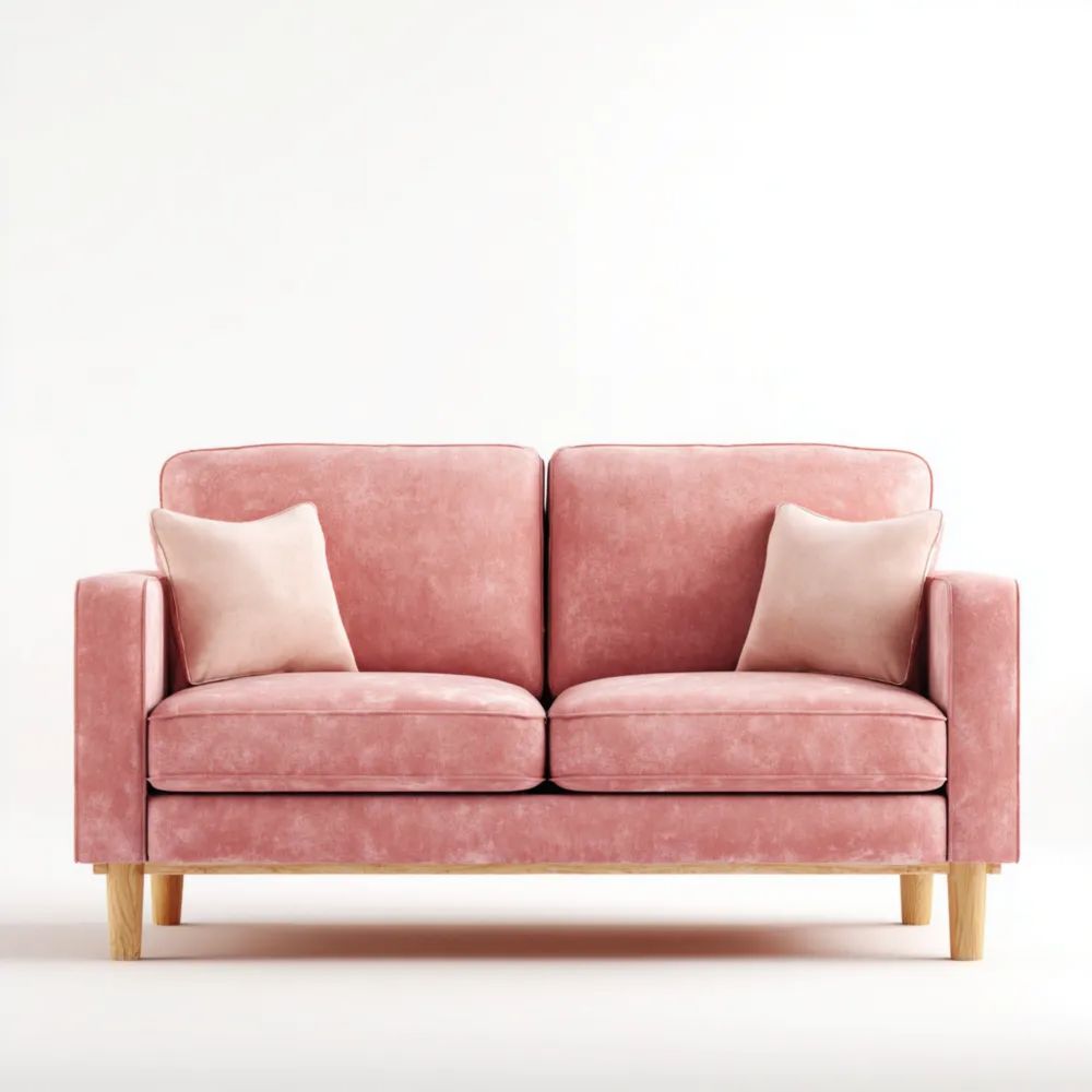 Canapé deux places Velours 150x85x75 cm – Rose – Design Contemporain-Formelano
