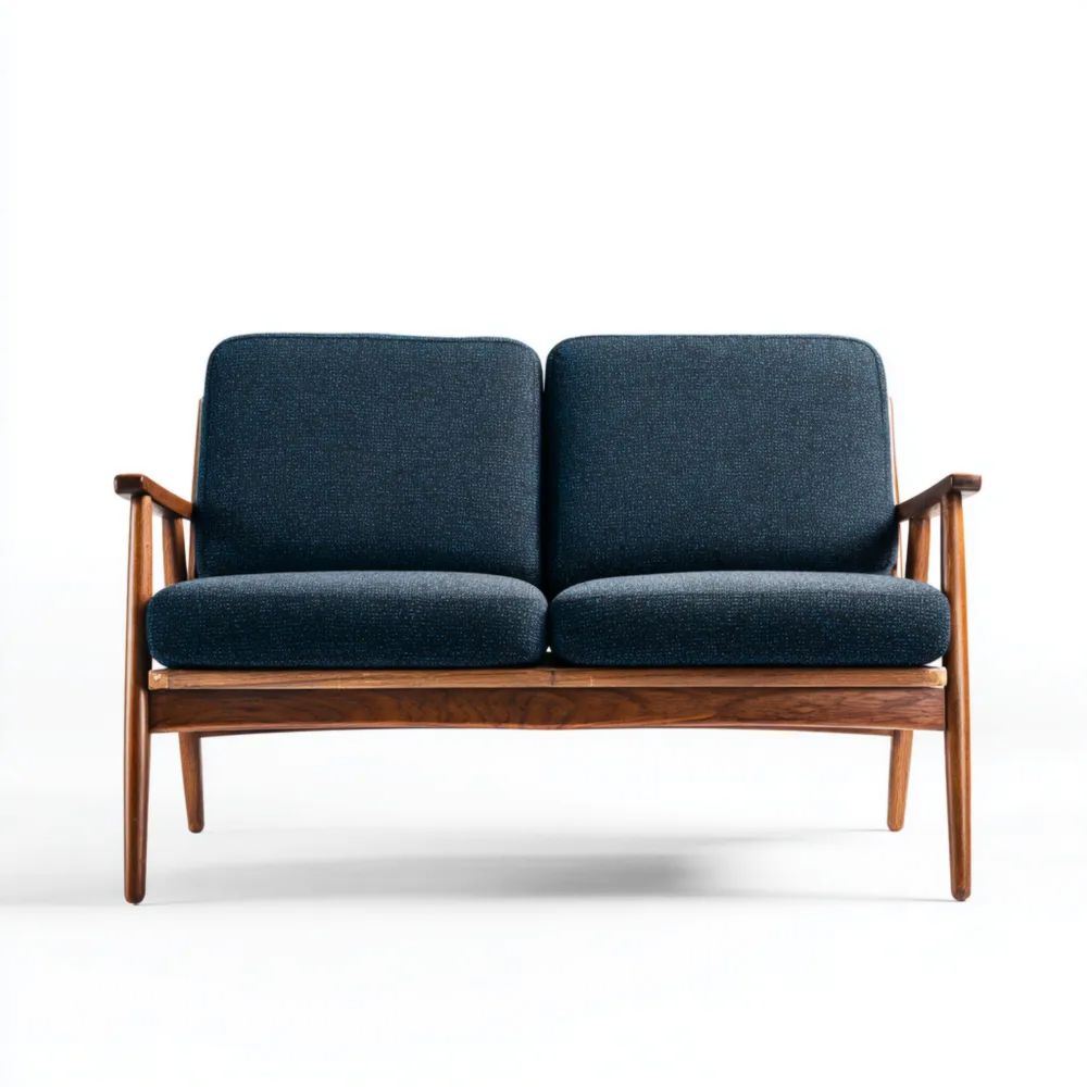 Canapé deux places 120x80x75 cm – Bleu – Design Scandinave-Formelano