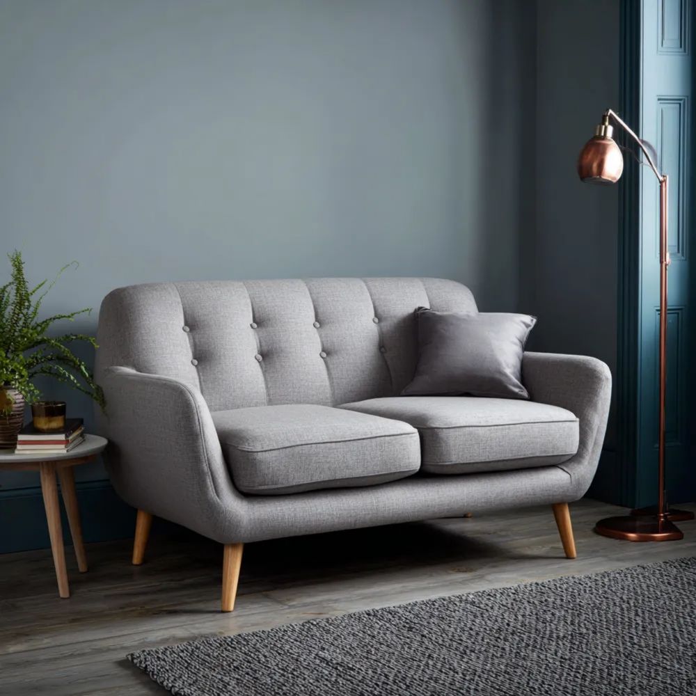 Canapé 2 places Tissu 150x85x90 cm - Gris Clair - Design Moderne-Formelano