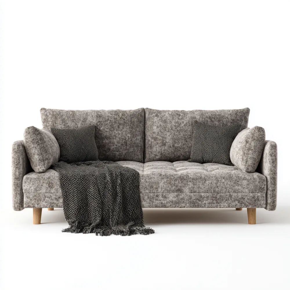 Canapé deux places Tissu 180x85x80 cm - Gris - Design contemporain-Formelano