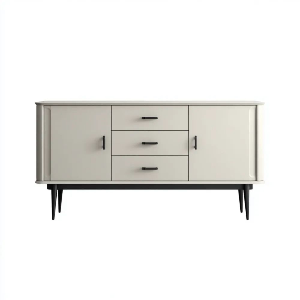 Buffet en bois MDF 150x40x80 cm – Beige – Design contemporain-Formelano