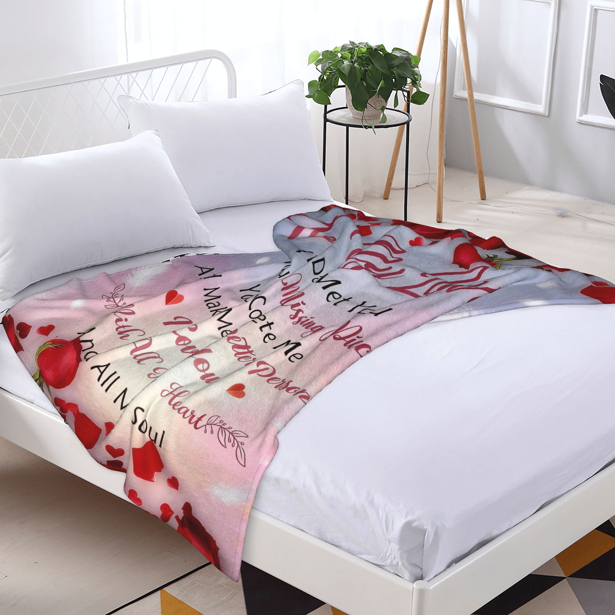My Love  Romantic Quote Blanket – The Day I Met You, You Completed Me