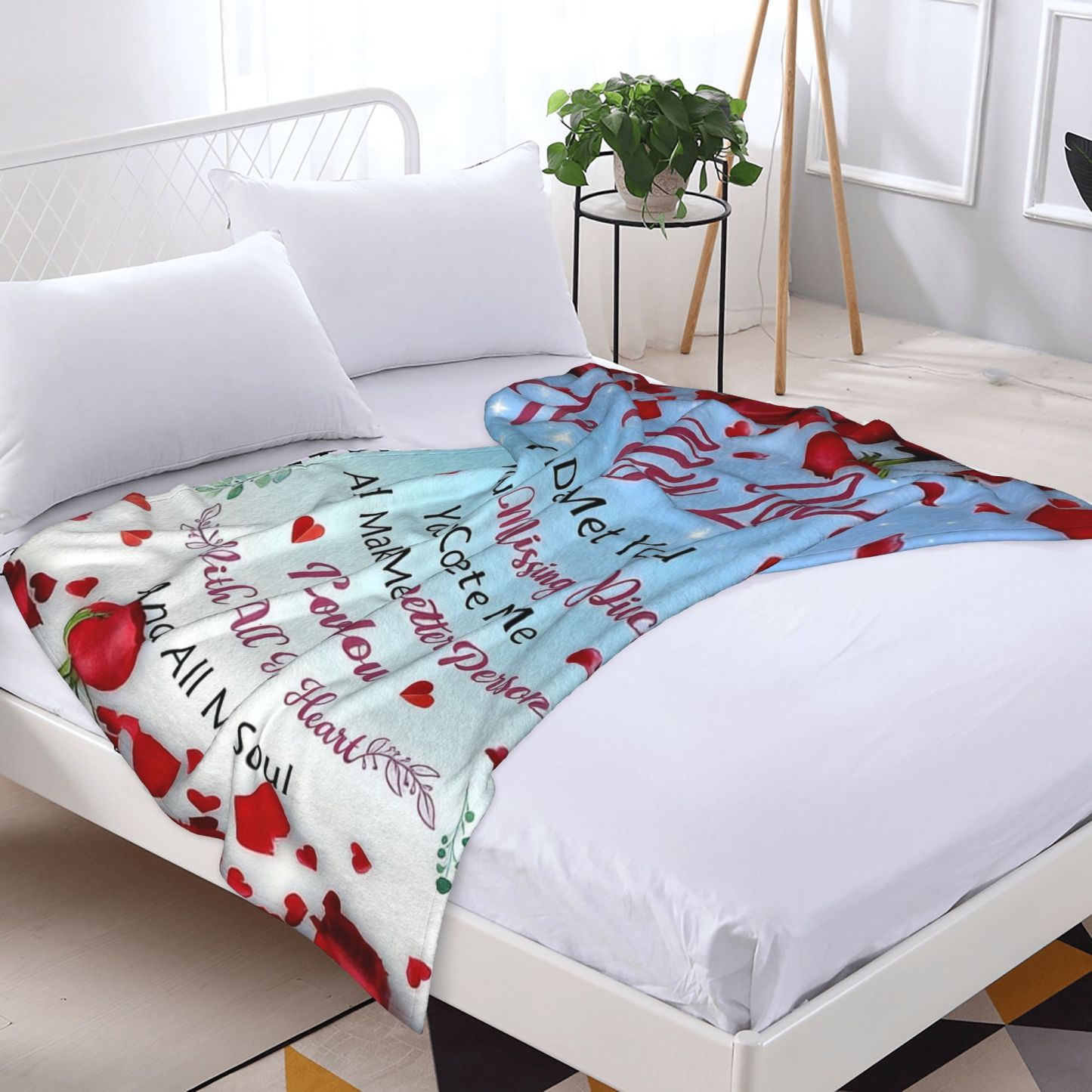 My Love" Romantic Quote Blanket – I Love You With All My Heart & Soul