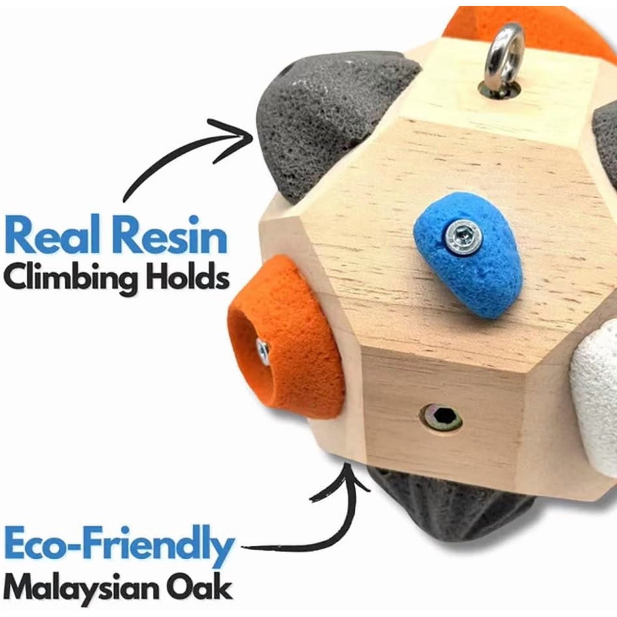 ⚡Portable 3D Hangboard with 12 Detachable Climbing Holds - Customizable Wooden Fingerboard & Stress Relief Tool