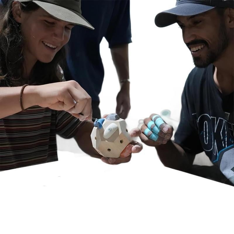 ⚡Portable 3D Hangboard with 12 Detachable Climbing Holds - Customizable Wooden Fingerboard & Stress Relief Tool