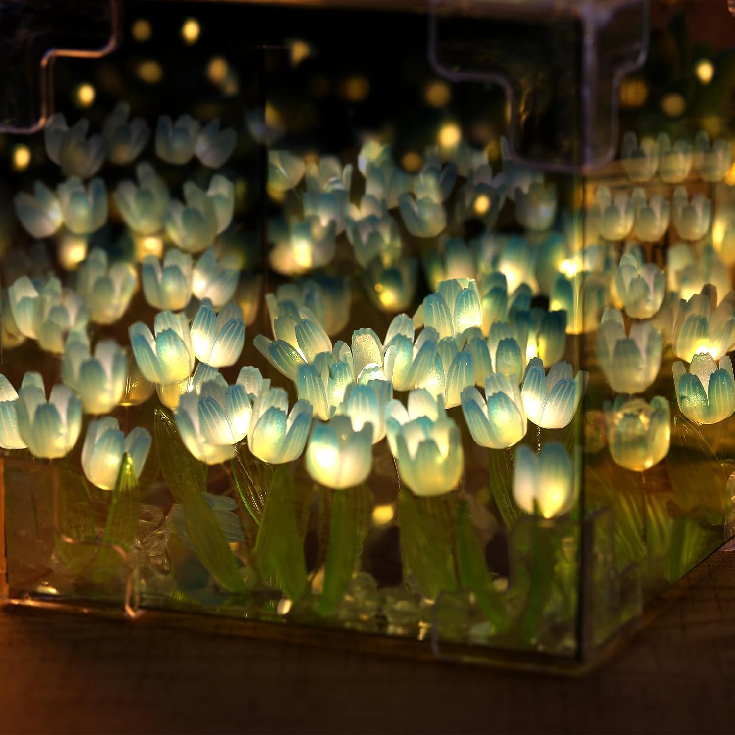 🔥HOT SALE✨ DIY/Pre-Made Tulip Cube Mirror Lamp | Infinite Glow Night Light – Perfect Bedroom Decor & Gift