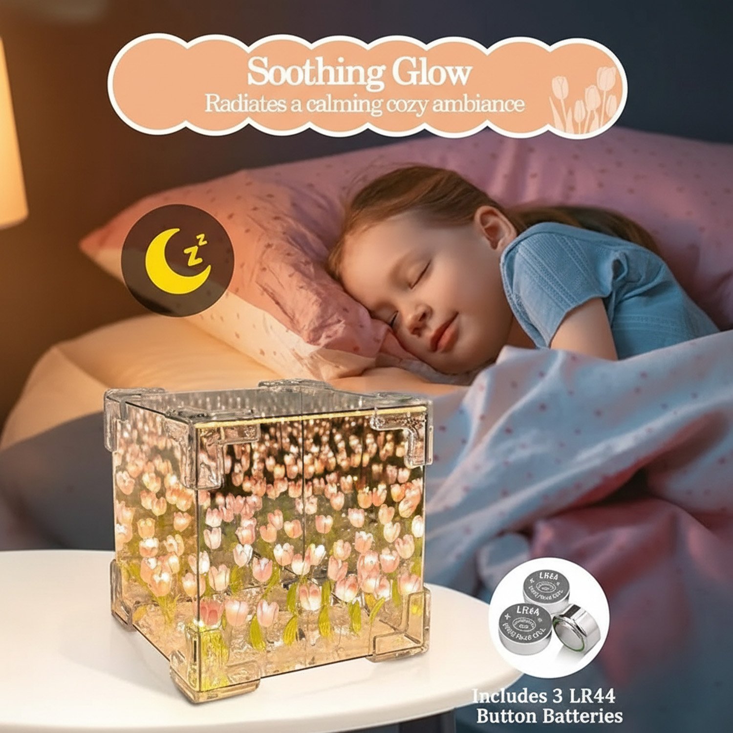 🔥HOT SALE✨ DIY/Pre-Made Tulip Cube Mirror Lamp | Infinite Glow Night Light – Perfect Bedroom Decor & Gift