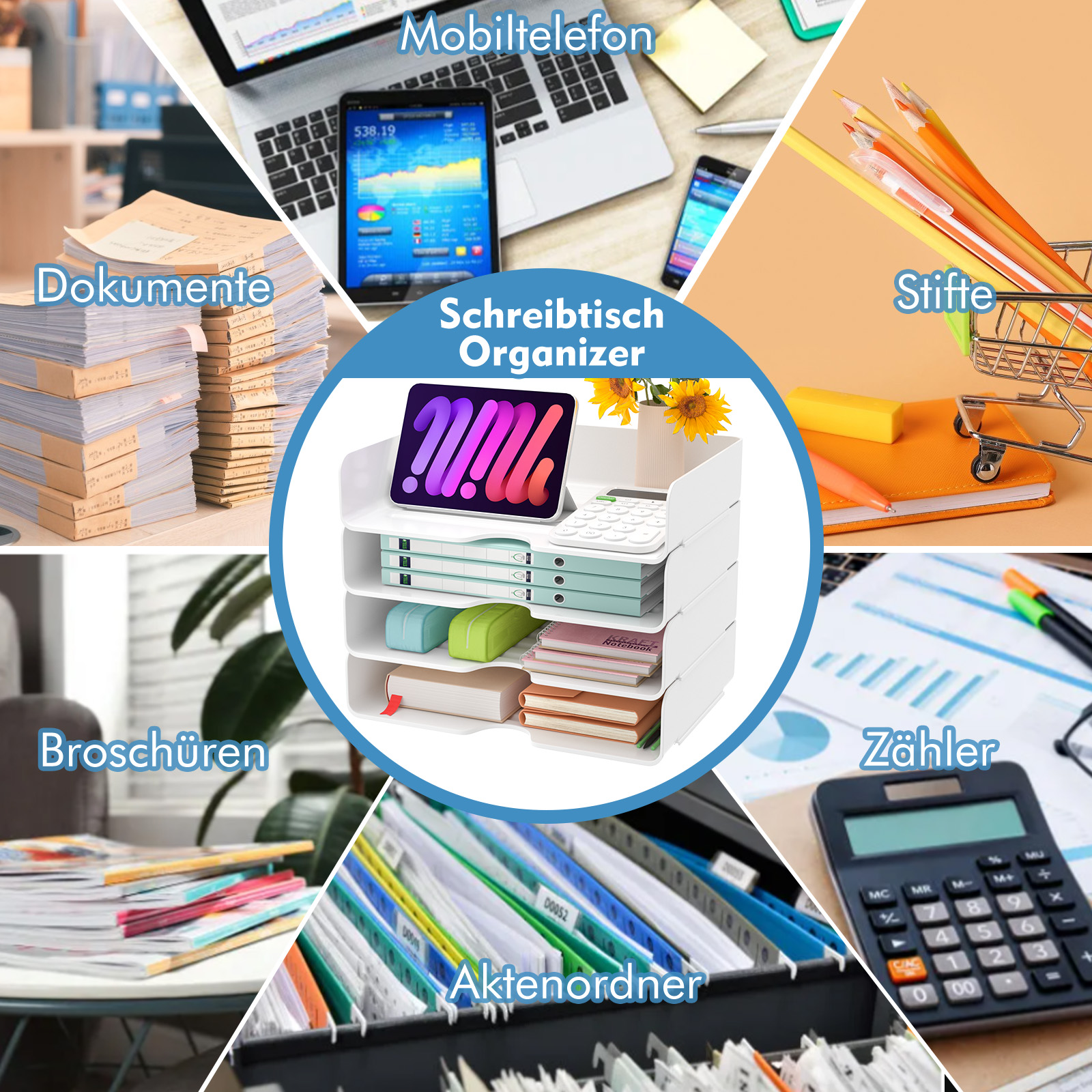 4 Stück Acryl Briefablage in Premium-Qualität, Transparent Ablagefächer Stapelbar, Stapelbares Dokumentenablage, Ablagefächer, Briefablage A4