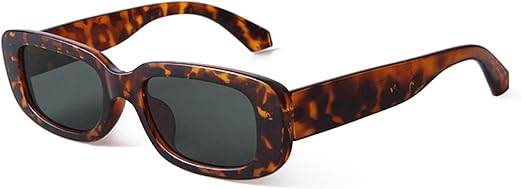 Rectangle Sunglasses for Women Retro Driving Glasses 90’s Vintage Fashion Narrow Square Frame UV400 Protection