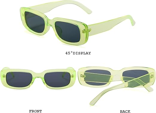 Rectangle Sunglasses for Women Retro Driving Glasses 90’s Vintage Fashion Narrow Square Frame UV400 Protection