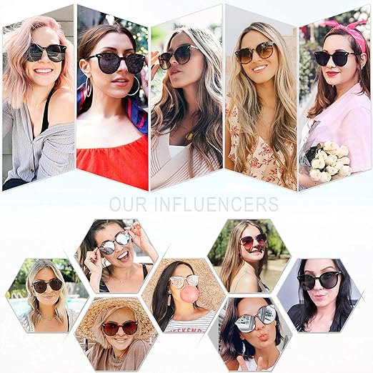 Sunglasses Womens Trendy 2026 Classic Round Retro Vintage Shades Large Frame Sunnies