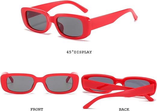 Rectangle Sunglasses for Women Retro Driving Glasses 90’s Vintage Fashion Narrow Square Frame UV400 Protection