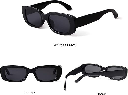 Rectangle Sunglasses for Women Retro Driving Glasses 90’s Vintage Fashion Narrow Square Frame UV400 Protection