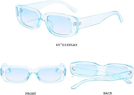 Rectangle Sunglasses for Women Retro Driving Glasses 90’s Vintage Fashion Narrow Square Frame UV400 Protection
