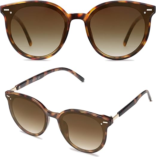 Sunglasses Womens Trendy 2026 Classic Round Retro Vintage Shades Large Frame Sunnies