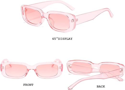Rectangle Sunglasses for Women Retro Driving Glasses 90’s Vintage Fashion Narrow Square Frame UV400 Protection