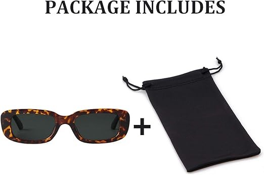 Rectangle Sunglasses for Women Retro Driving Glasses 90’s Vintage Fashion Narrow Square Frame UV400 Protection