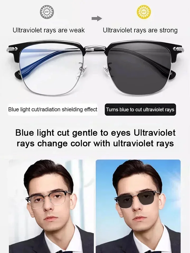 Automatic zoom anti-blue light presbyopia glasses