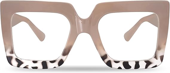 Oversized Square Blue Light Glasses Big Frame Computer Eyewear Thick Fashion Clear Glasses for Women Fashion