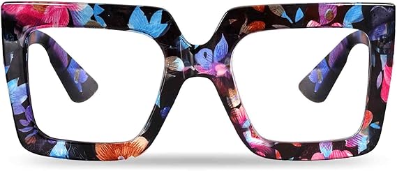 Oversized Square Blue Light Glasses Big Frame Computer Eyewear Thick Fashion Clear Glasses for Women Fashion