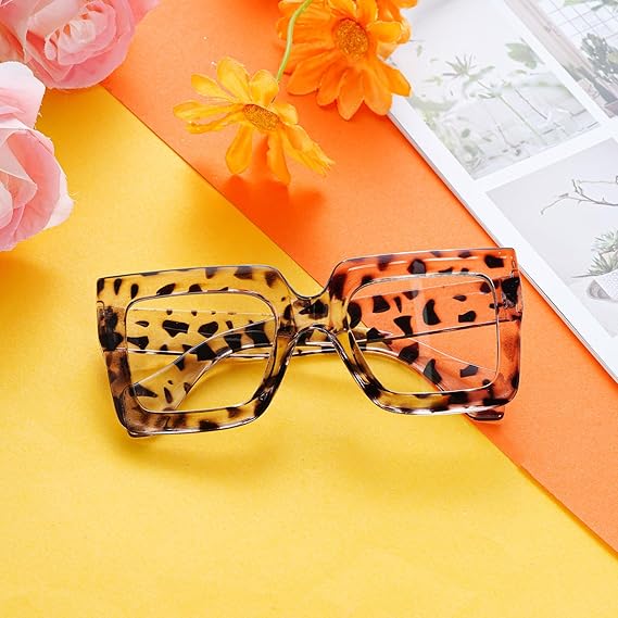 Oversized Square Blue Light Glasses Big Frame Computer Eyewear Thick Fashion Clear Glasses for Women Fashion