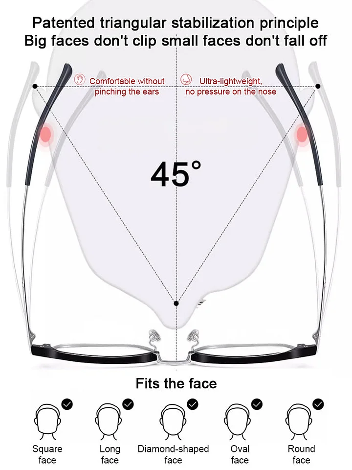 Automatic zoom anti-blue light presbyopia glasses
