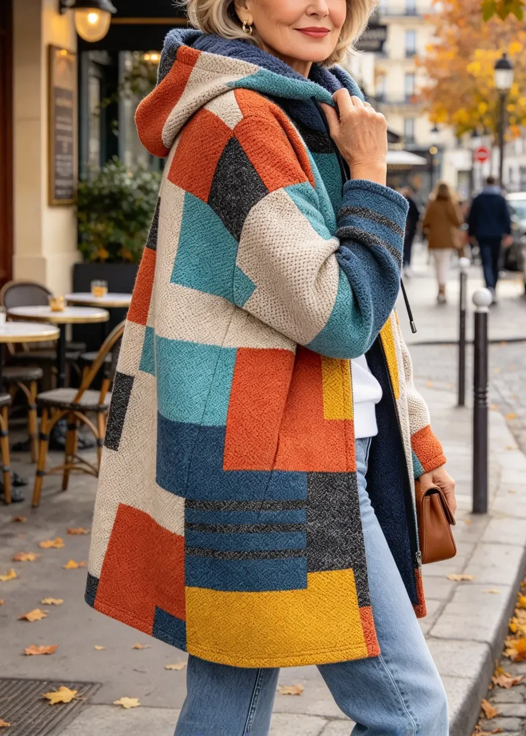 LAST DAY SAVE 60%-Patchwork Muse – Colorful Patchwork Hooded Cardigan