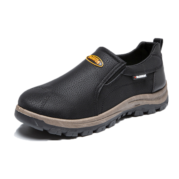(⏰Limited Time 70% Discount off)Men's Outdoor Breathable Genuine Leather Shoes Non-slip Slip-On Shoes Arch Support Orthopedic Shoes