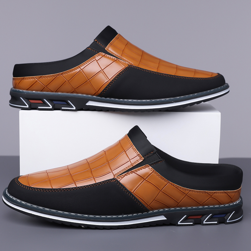 Men's Fashion Calfskin Leather Slippers