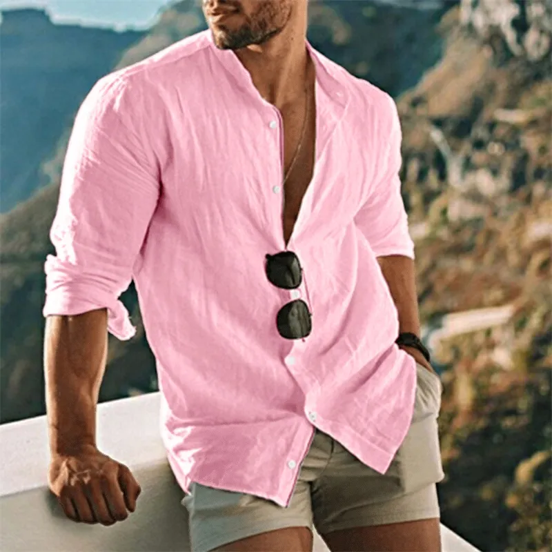 BRAYLEN | Men's Linen Button-Down Collar Shirt