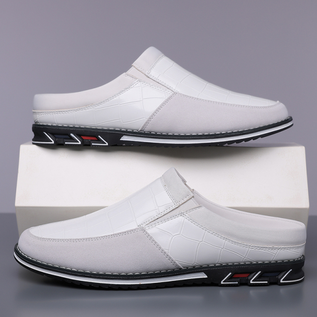 Men's Fashion Calfskin Leather Slippers