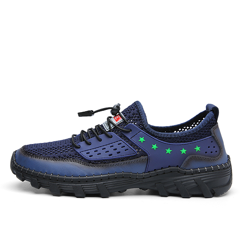 a?��LAST DAY - 60% OFFe??? Mena??s Handcrafted Leather Mesh Shoes a?? Breathable Quick-Dry Upper, Anti-Slip Rubber Outsole for All-Day Comfort & Support