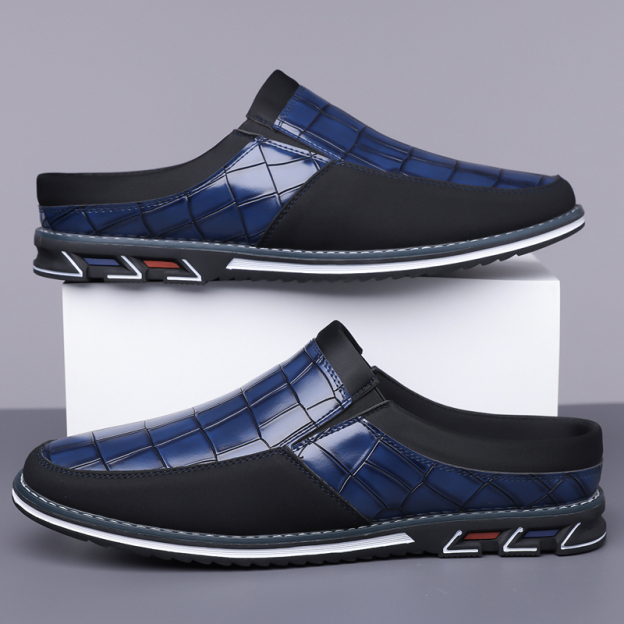 Men's Fashion Calfskin Leather Slippers