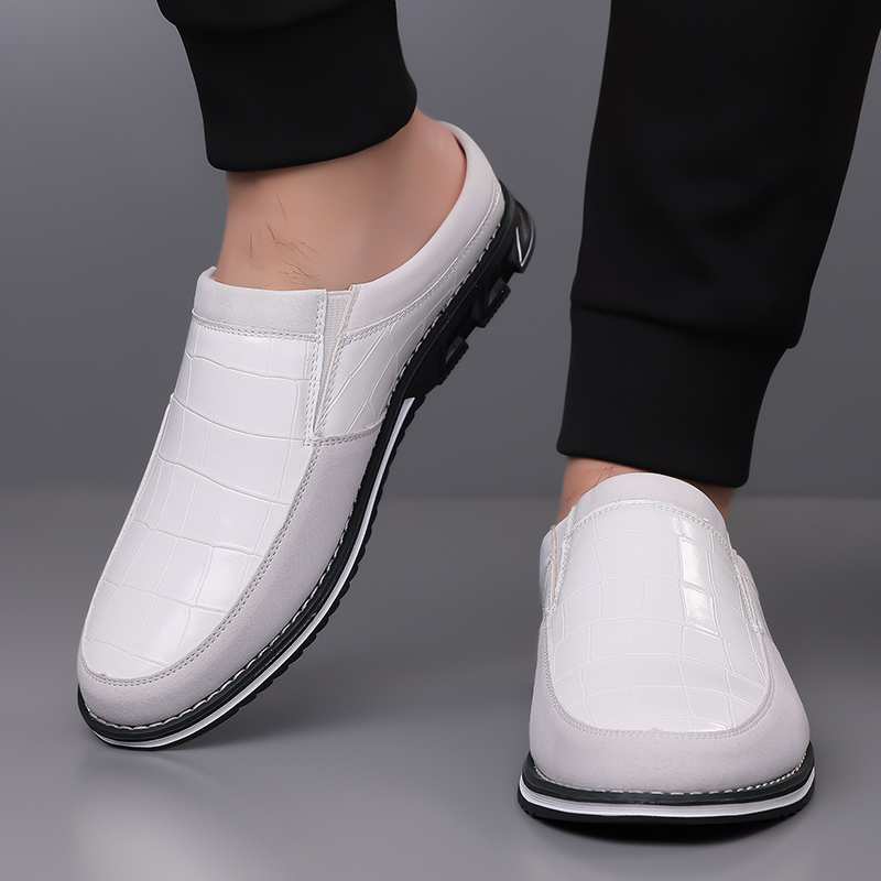 Men's Fashion Calfskin Leather Slippers