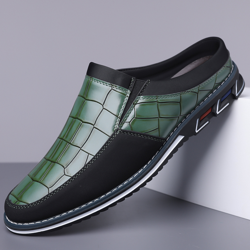 Men's Fashion Calfskin Leather Slippers